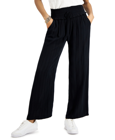 Kingston Grey Juniors' Wide-leg Soft Pants In Black