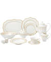 LORREN HOME TRENDS 57 PIECE MIX AND MATCH BONE CHINA DINNERWARE SET, SERVICE FOR 8