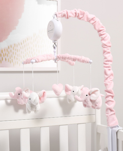 The Peanutshell Elephant Musical Mobile Bedding In Pink