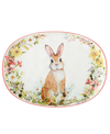 Certified International Easter Garden Oval Platter In White/pink
