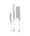 French Home Laguiole Set Of 3 Cheese Knives In Open White