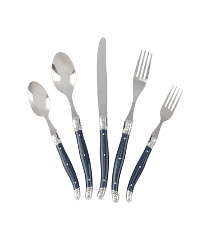 French Home Laguiole Flatware, Set Of 20 In Navy Blue