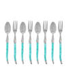 FRENCH HOME LAGUIOLE COCKTAIL OR DESSERT SPOONS AND FORKS, SET OF 8