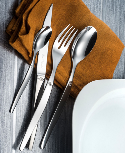 Lou Laguiole Jet 24 Pieces Flatware Set In Silver-tone