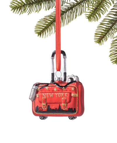 Macy's Glass New York Suitcase Ornament, Created For
