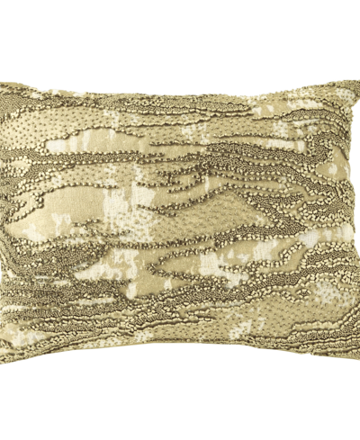 Michael Aram Moire Beaded Decorative Pillow, 16" X 12" Bedding In Gold