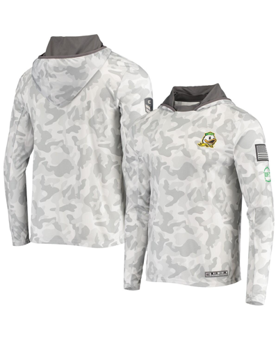 Colosseum Men's Arctic Camo Oregon Ducks Oht Military-inspired Appreciation Long Sleeve Hoodie Top