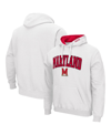 Colosseum Men's Maryland Terrapins Arch Logo 3.0 Pullover Hoodie In White