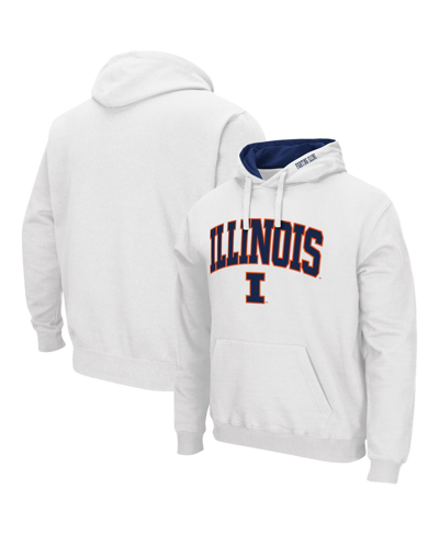 Colosseum Men's  White Illinois Fighting Illini Arch And Logo 3.0 Pullover Hoodie