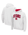 Colosseum Men's  White Rutgers Scarlet Knights Arch And Logo 3.0 Pullover Hoodie In White