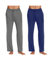 Galaxy By Harvic Men's Classic Lounge Pants, Pack Of 2 In Charcoal-navy
