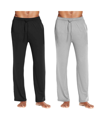 Galaxy By Harvic Men's Classic Lounge Pants, Pack Of 2 In Black-heather Grey