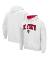 COLOSSEUM MEN'S COLOSSEUM WHITE NC STATE WOLFPACK ARCH AND LOGO 3.0 PULLOVER HOODIE