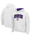 Colosseum Men's  White Northwestern Wildcats Arch And Logo 3.0 Pullover Hoodie In White