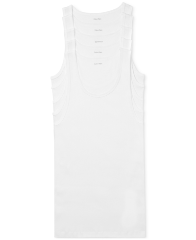 Calvin Klein Men's 5-pk. Cotton Classics Tank Top Undershirts In White