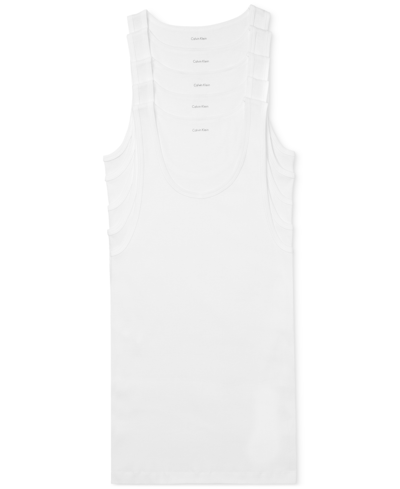 Calvin Klein Men's 5-pack Cotton Classics Tank Top Undershirts In White