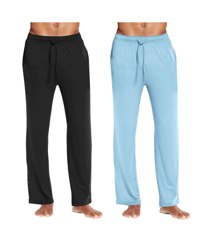 Galaxy By Harvic Men's Classic Lounge Pants, Pack Of 2 In Black-blue
