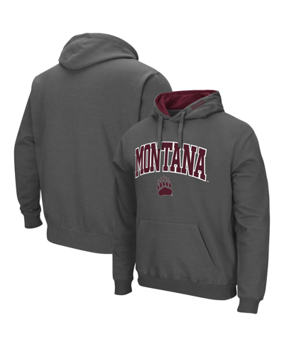 Colosseum Men's Montana Grizzlies Arch And Logo Pullover Hoodie In Charcoal