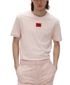 Hugo Boss Regular-fit Cotton T-shirt With Red Logo Label In Light Pink