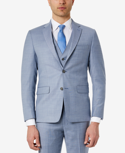 Calvin Klein Men's Skinny-fit Wool-blend Infinite Stretch Suit Jacket In Light Blue
