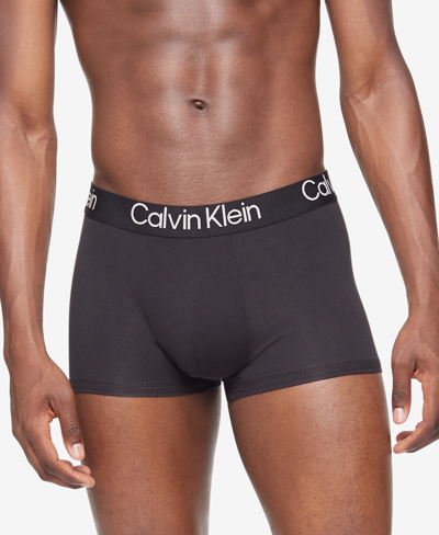 Calvin Klein Men's 3-pack Ultra Soft Modern Modal Trunk Underwear In Black