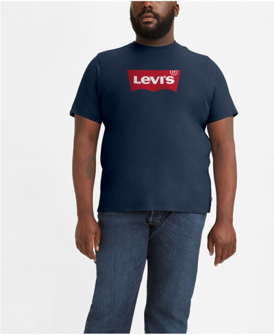 Levi's Men's Big And Tall Graphic Crewneck T-shirt In Dress Blues