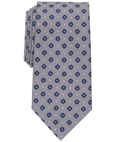 Club Room Men's Lamont Medallion Tie, Created For Macy's In Silver