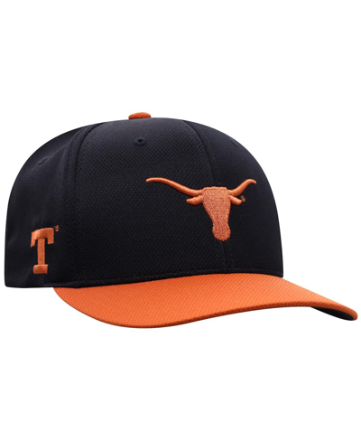 Top Of The World Men's  Black, Texas Orange Texas Longhorns Two-tone Reflex Hybrid Tech Flex Hat In Black,texas Orange