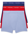 Calvin Klein Cotton Stretch Moisture Wicking Boxer Briefs, Pack Of 3 In Tomato/soft Grape/prepster Blue