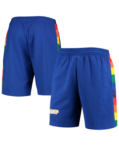 Mitchell & Ness Men's  Blue Denver Nuggets 1991 Hardwood Classics 75th Anniversary Swingman Shorts