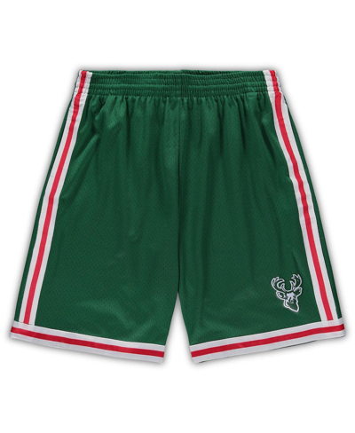 Mitchell & Ness Men's Green Milwaukee Bucks Big And Tall Hardwood Classics Team Swingman Shorts