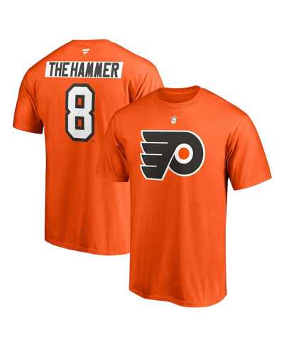 FANATICS MEN'S DAVE SCHULTZ ORANGE PHILADELPHIA FLYERS AUTHENTIC STACK RETIRED PLAYER NICKNAME AND NUMBER T-S