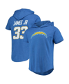 MAJESTIC MEN'S DERWIN JAMES JR. HEATHERED POWDER BLUE LOS ANGELES CHARGERS PLAYER NAME AND NUMBER TRI-BLEND H