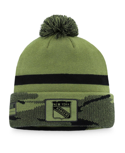 Fanatics Men's  Camo New York Rangers Military-inspired Appreciation Cuffed Knit Hat With Pom