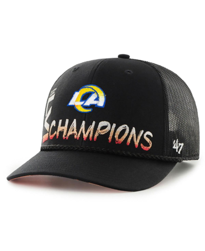47 Brand Men's '47 Black Los Angeles Rams Super Bowl Lvi Champions Sunset Trucker Adjustable Hat