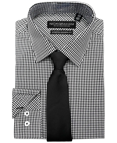 Nick Graham Men's Modern-fit Dress Shirt And Tie In Black