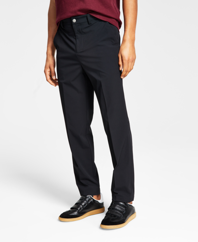 Calvin Klein Men's Slim Fit Tech Solid Performance Dress Pants In Black