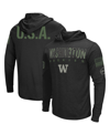 Colosseum Men's  Black Washington Huskies Oht Military-inspired Appreciation Hoodie Long Sleeve T-shi In Black