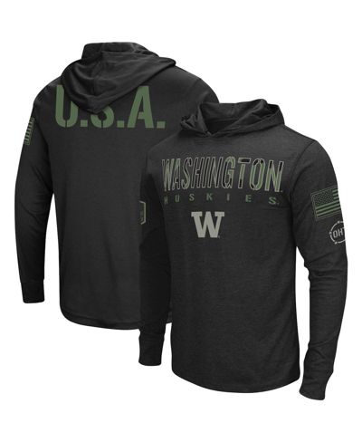 Colosseum Men's  Black Washington Huskies Oht Military-inspired Appreciation Hoodie Long Sleeve T-shi