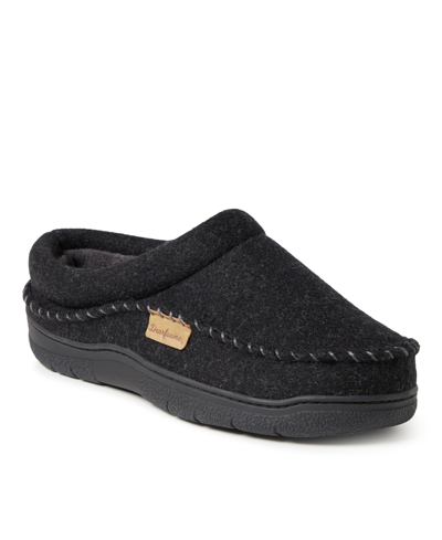 Dearfoams Men's Thompson Wool Blend Clog With Whipstitch Slippers In Black