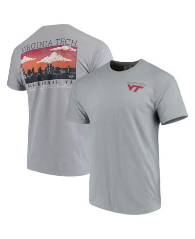 Image One Men's Gray Virginia Tech Hokies Team Comfort Colors Campus Scenery T-shirt