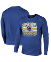 Majestic Men's  Threads Royal Los Angeles Rams Super Bowl Lvi Champions Tri-blend Long Sleeve T-shirt In Royal
