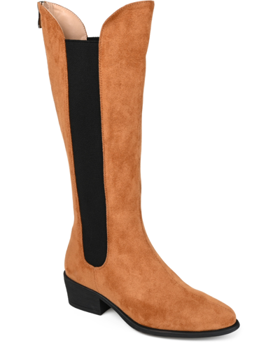 Journee Collection Celesst Tall Chelsea Boot In Cognac