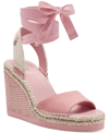 Vince Camuto Women's Bendsen Ankle Wrap Wedge Sandals Women's Shoes In Pretty Pink