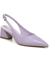 Franco Sarto Jacer Block Heel Leather Slingback Pump In Lilac Leather