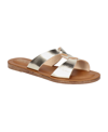 Bella Vita Dov-italy Womens Leather Slip-on Slide Sandals In Silver