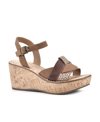 White Mountain Women's Simple Wedge Sandals Women's Shoes In Brown/ Multi