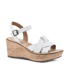 White Mountain Women's Simple Wedge Sandals Women's Shoes In White/ Burn/ Smooth