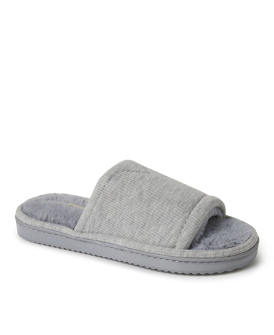 Dearfoams Women's Demi Rib Knit Slide In Light Heather Gray