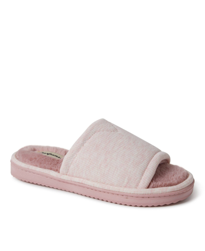 Dearfoams Women's Demi Rib Knit Slide In Pale Mauve